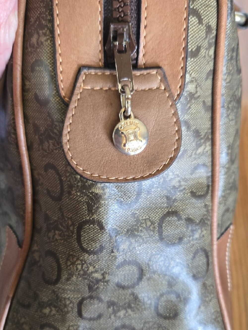 Celine Vintage Macadam Canvas Top Handle  W/ COA - Picture 4 of 15
